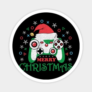 Merry Christmas Game Controller Santa Hat Gamer Christmas Gift Magnet